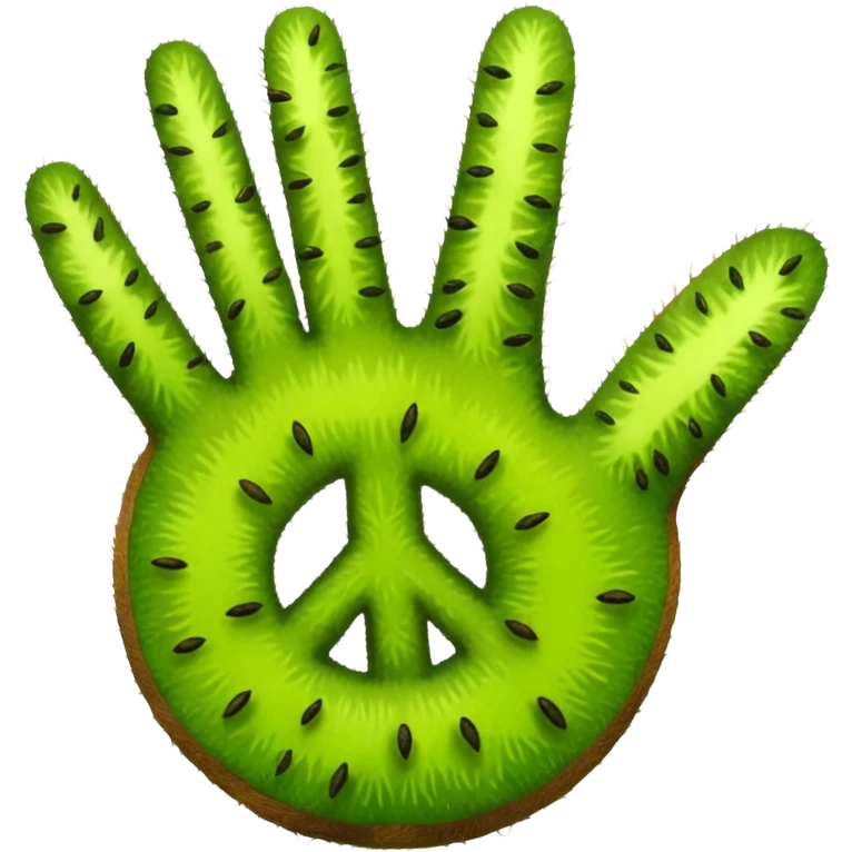 Peace sign hand emoji but its kiwi skin emoji