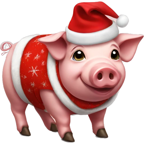 Pig in Christmas cloths  emoji