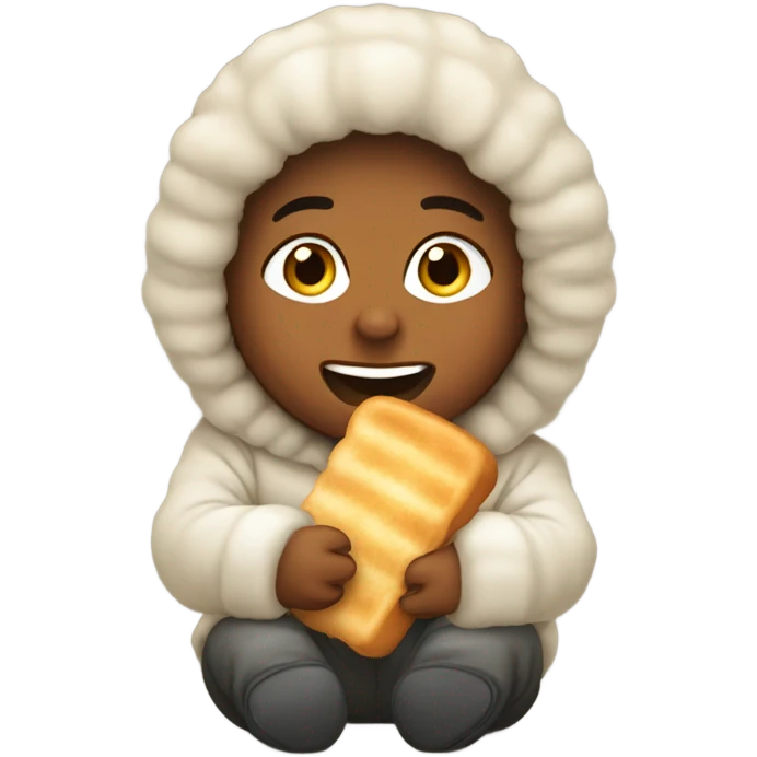 Eskimo eating fried bread emoji
