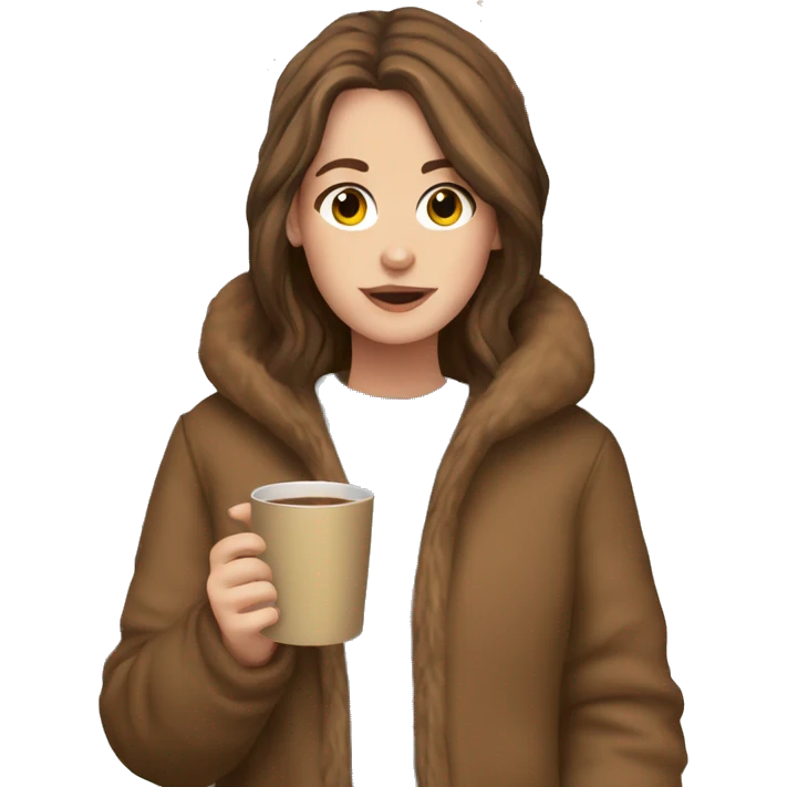 Cozy fall morning white girl brown hair emoji