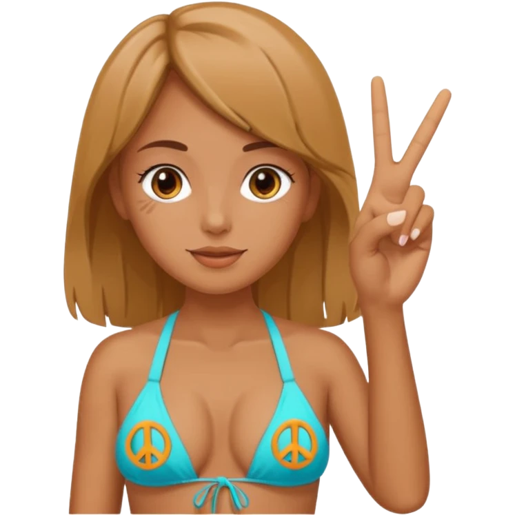 Дівчина в купальнику показує фак emoji