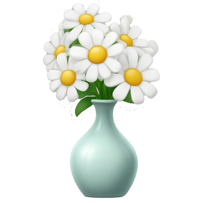 White flowers in vase emoji
