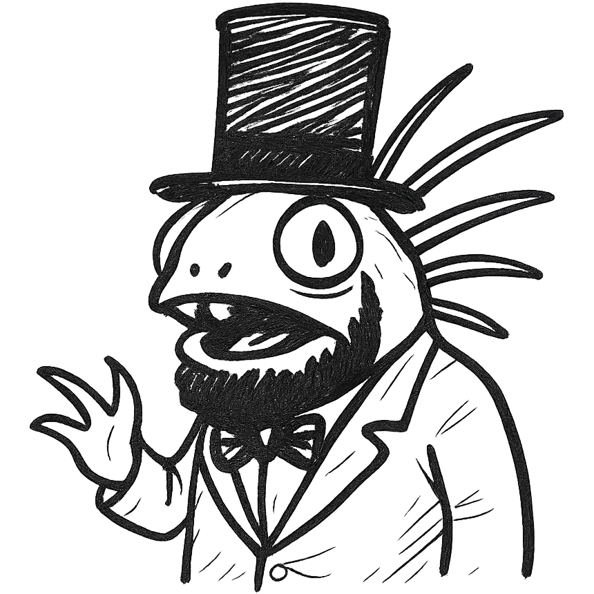A murloc from World of Warcraft dressed as Abraham Lincoln emoji