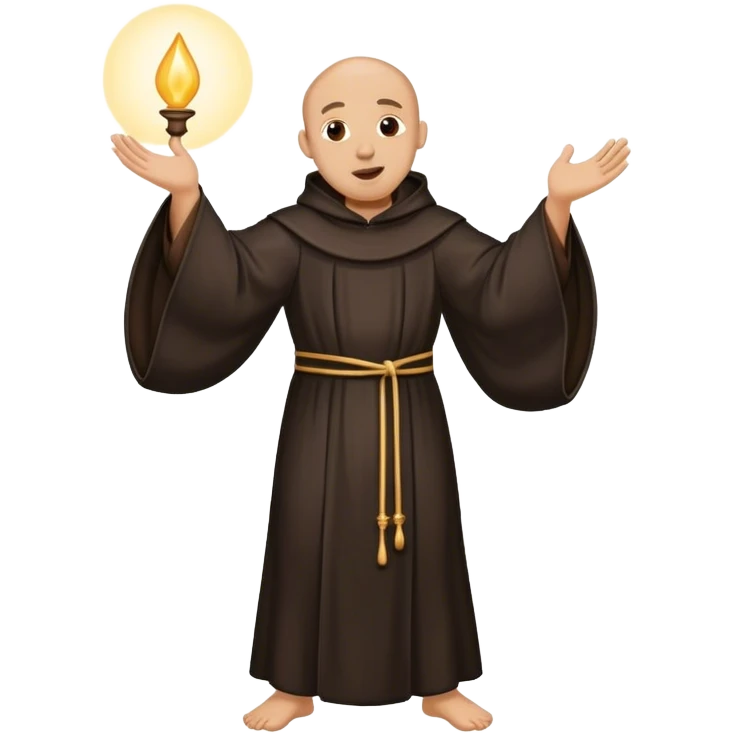 Dancing friar in black robe  emoji