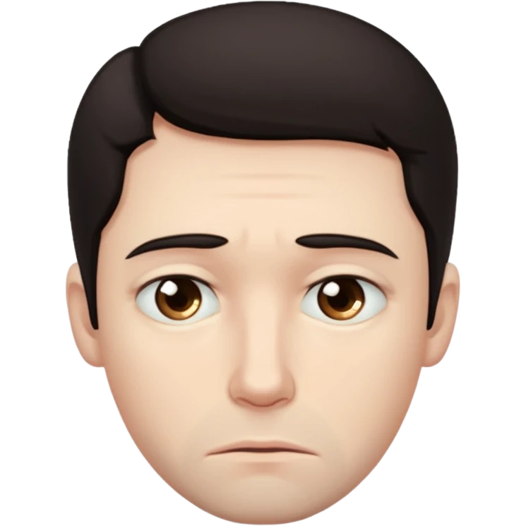 Sad man dark hair emoji