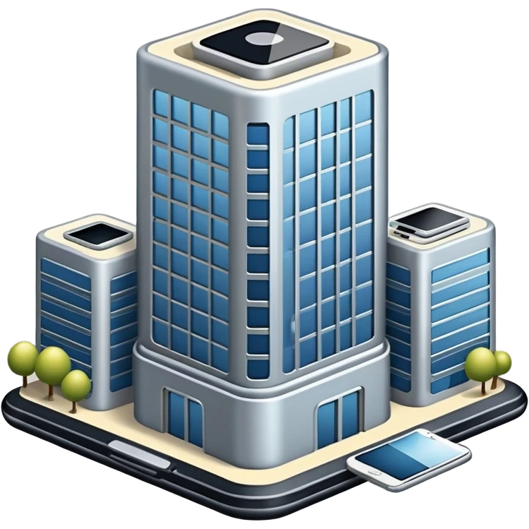 building linked to multiple electronic devices emoji
