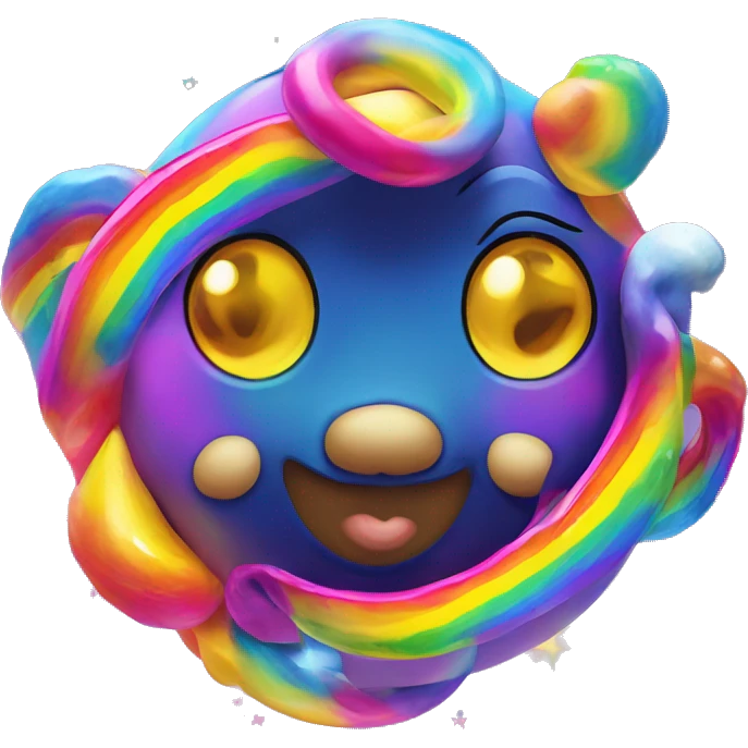 lisa frank planet with rainbow rings emoji