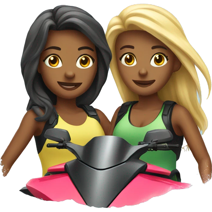 Two girls at jet ski emoji