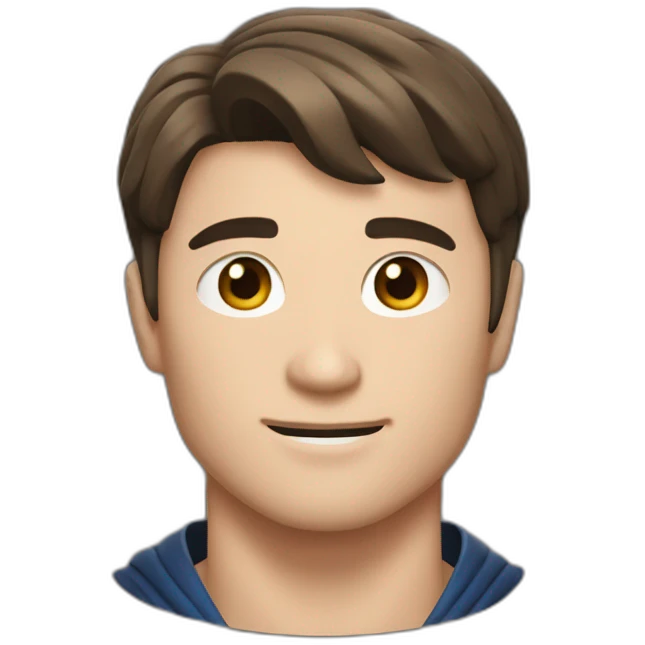 White guy with brown hair in front of Shang-chi emoji