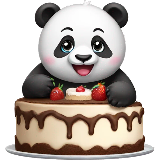 Panda with Cake emoji
