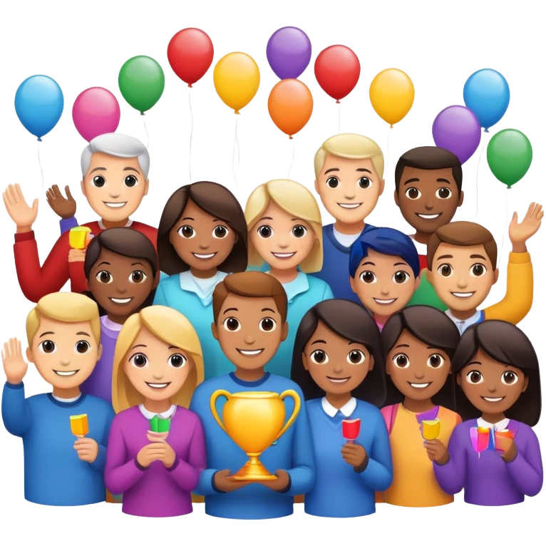 People holding a community fundraiser event emoji