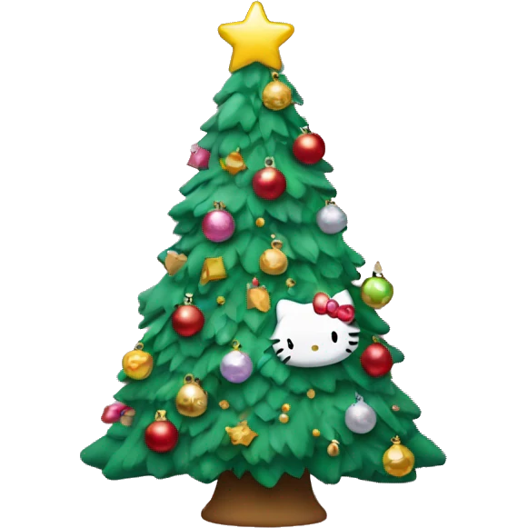 Hello kitty christmas tree emoji