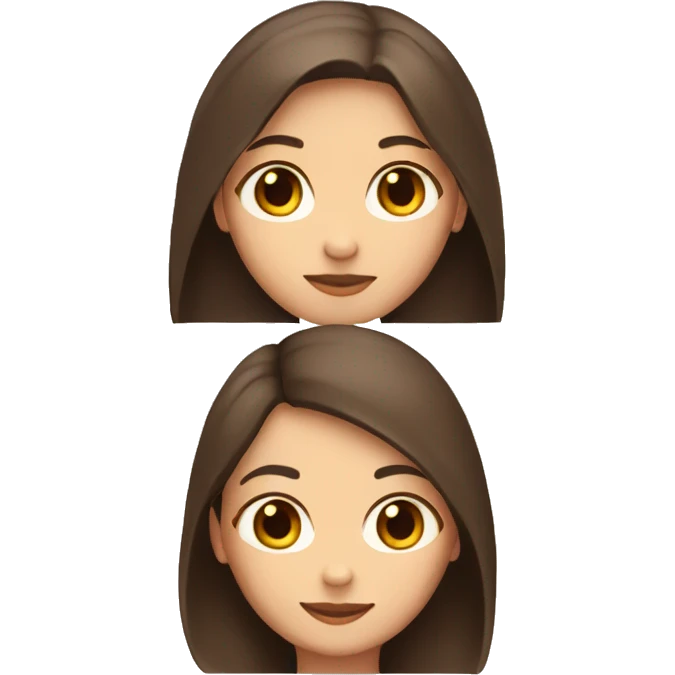 3 girls, 1 long brown hair, 2 light brown hair, 3 dark brown hair emoji