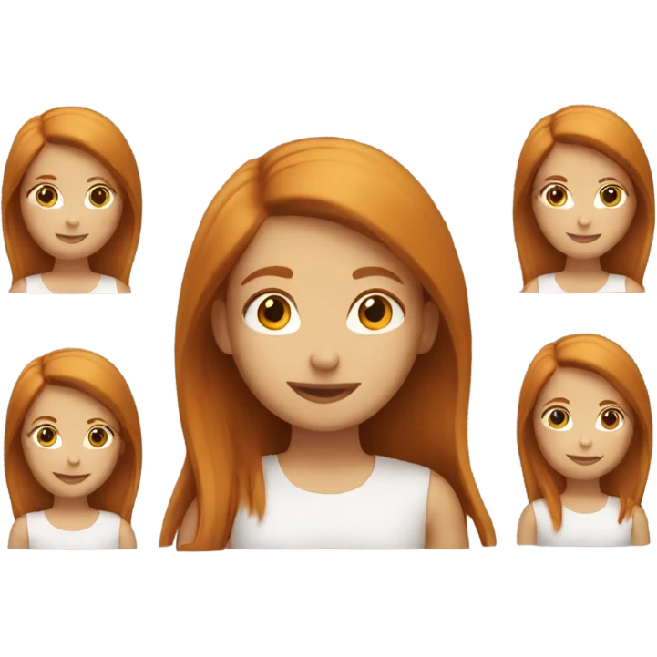 A girl has ginger, straight hair. Her hair is long. She’s smiling emoji