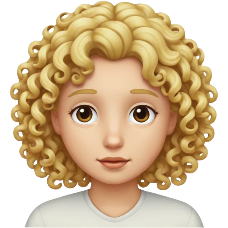 curly blond f emoji