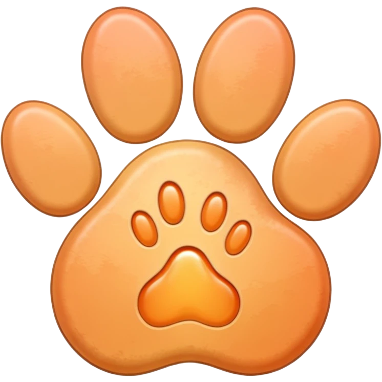 a very light pale pastel apricot pawprint emoji