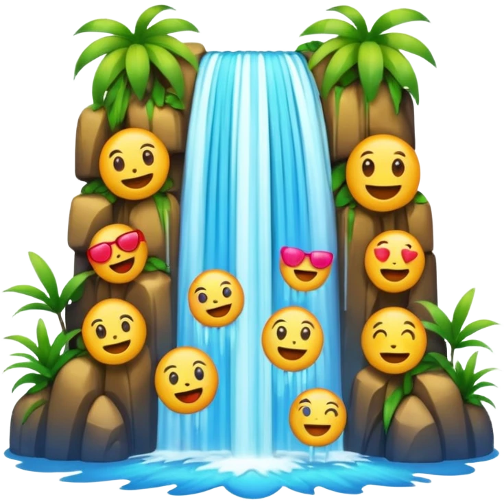 Emoji waterfall emoji