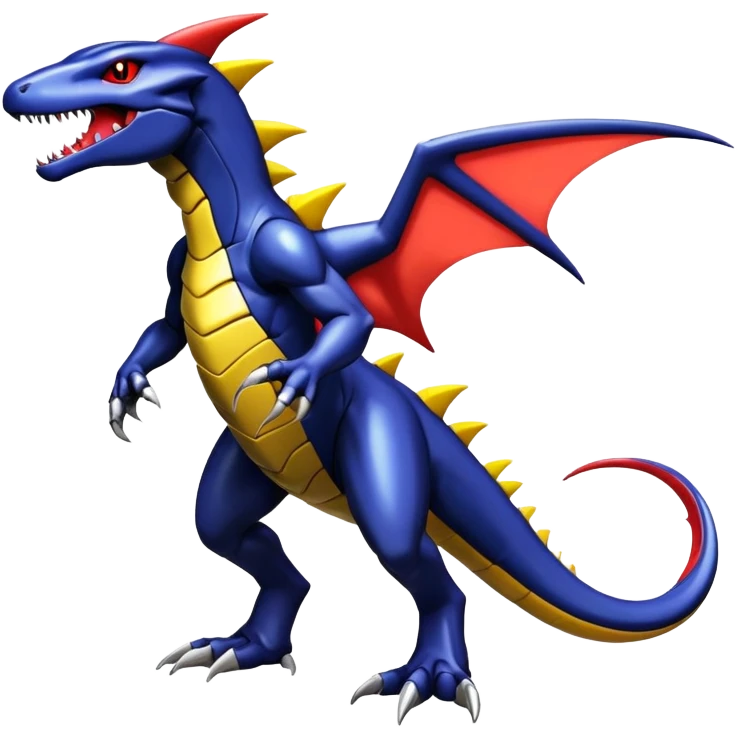 Shiny Exotic Colorful epic Salandit-Garchomp-Genesect-Miraidon-Koraidon-Fakémon-Digimon-hybrid-creature (full body)  emoji