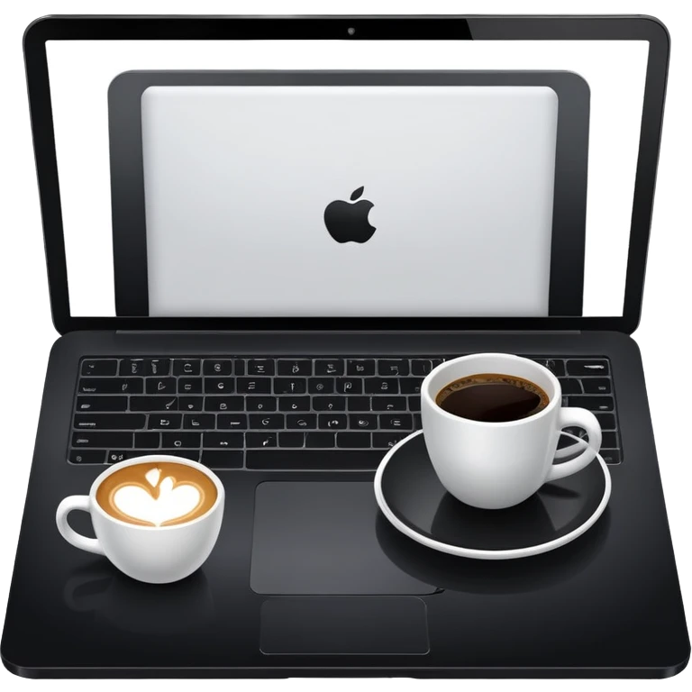 laptop with a coffee cup next to it emoji