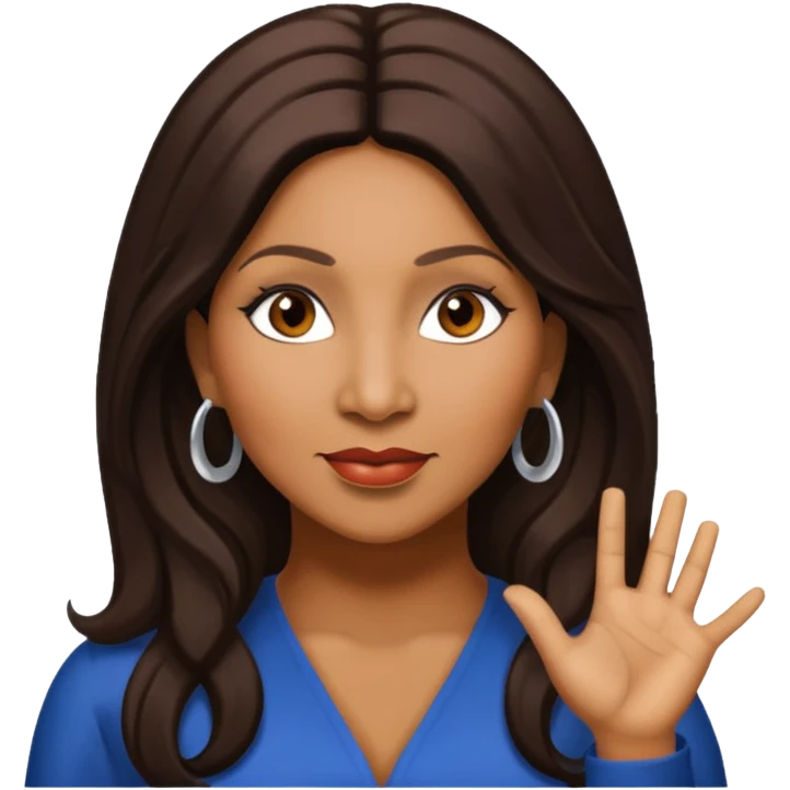 Trina Braxton with long dark brown hair emoji