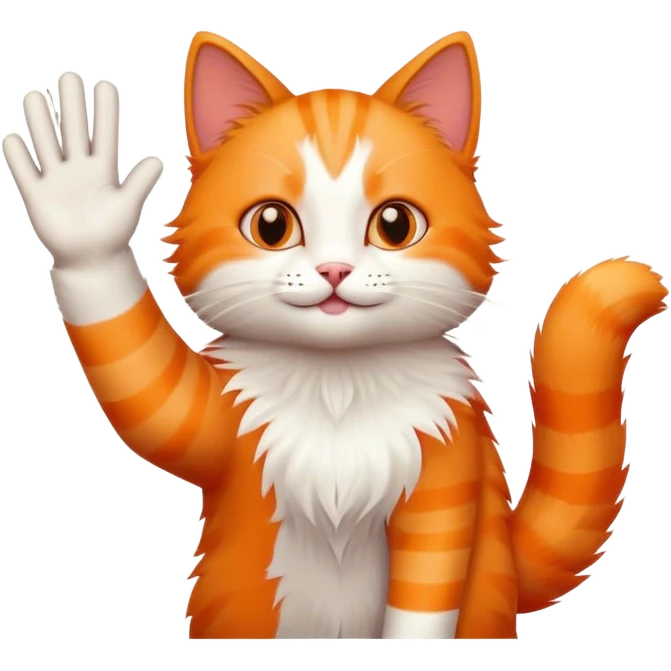 Cat giving hi five emoji