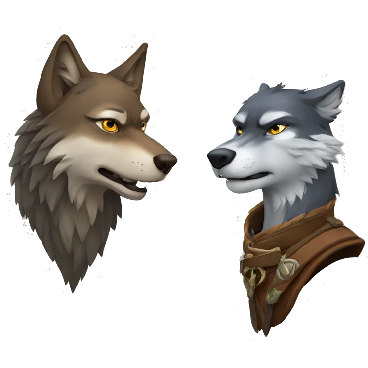Wolf and hawk emoji