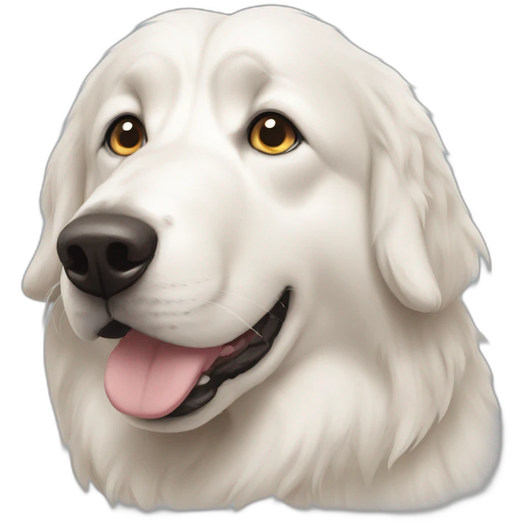 Pyrenees mountain dog White one eye emoji