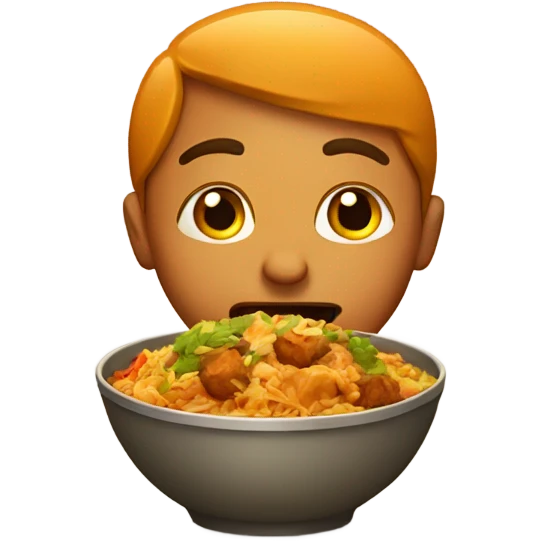 Eating a big bowl of Indian food emoji