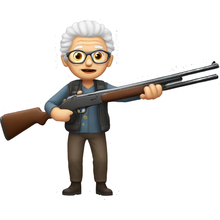 Oma met Shotgun  emoji