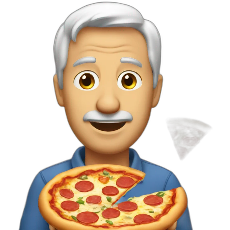 Dicker Mann mit Pizza emoji