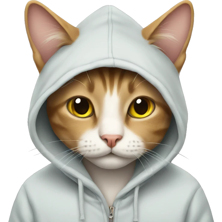 Cat wearing hoodie emoji