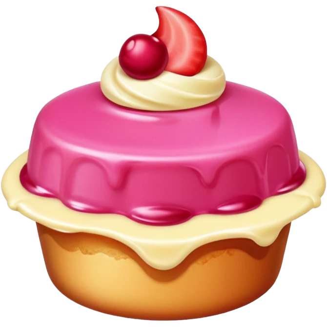 Bright pink pudding emoji