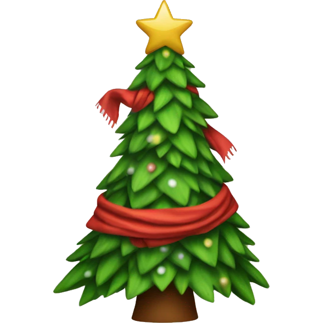 Christmas tree with scarf emoji