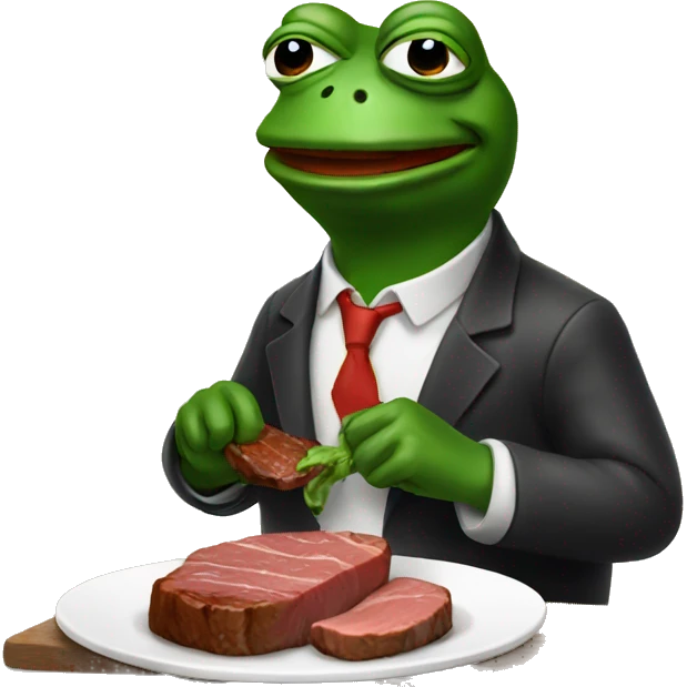 pepe eating steak emoji