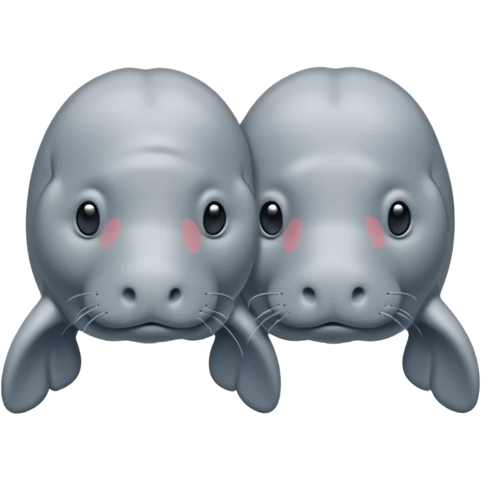 two manatees sad and apart emoji