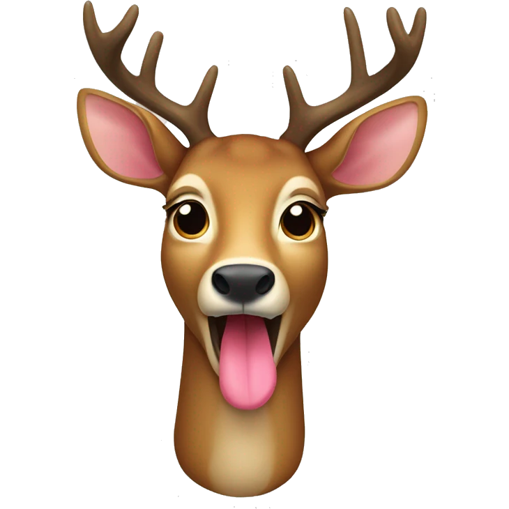 deer with its tongue out and x’s for eyes emoji