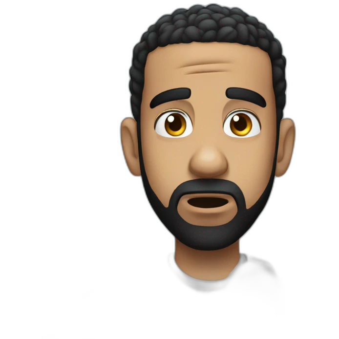 drake scared with clouds around his head emoji