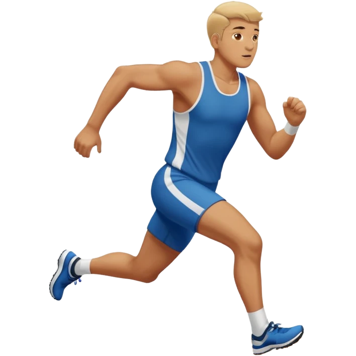 tall, stocky man running in a track meet emoji