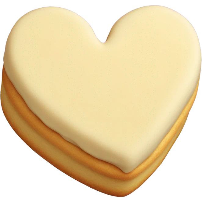 heart shaped biscuit with cheddar icing emoji