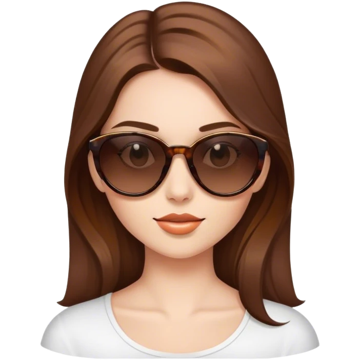 Girls with sunglasses with brown hair emoji
