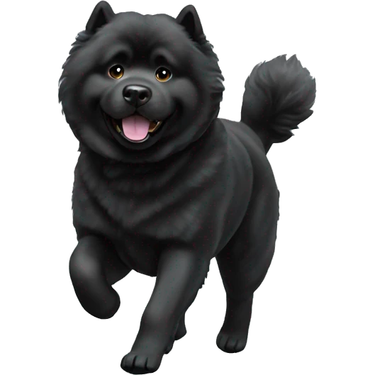 A prancing black chow dog playing in a snow storm  emoji