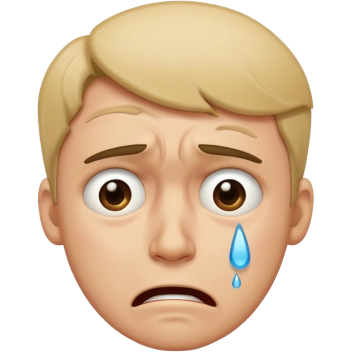a guy who is also whining, he can't hold his tears and looks very miserable. his face shows that he wants to cry and tears pour  emoji