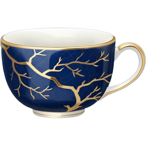 kintsugi navy blue tiny tea cup emoji