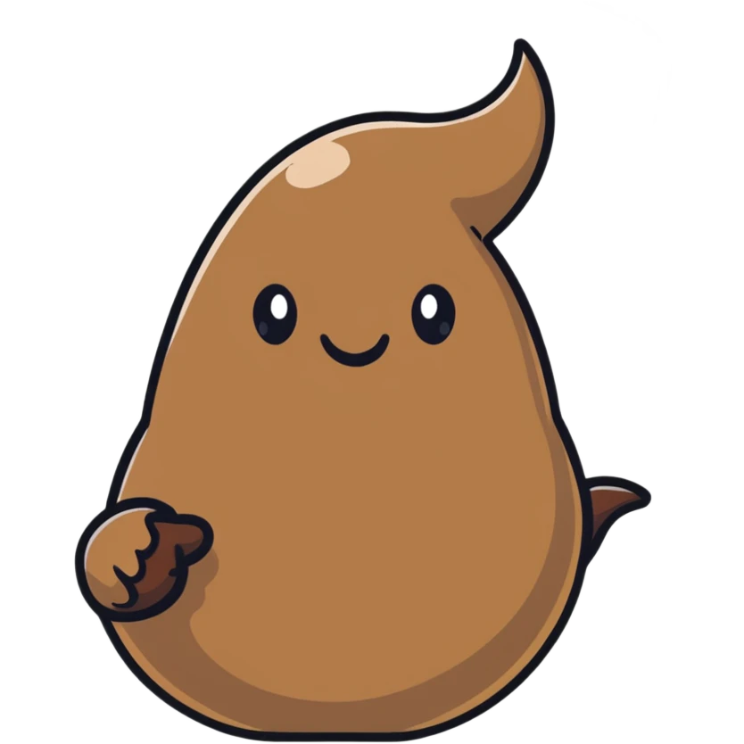 The turd is pointing the finger at you emoji