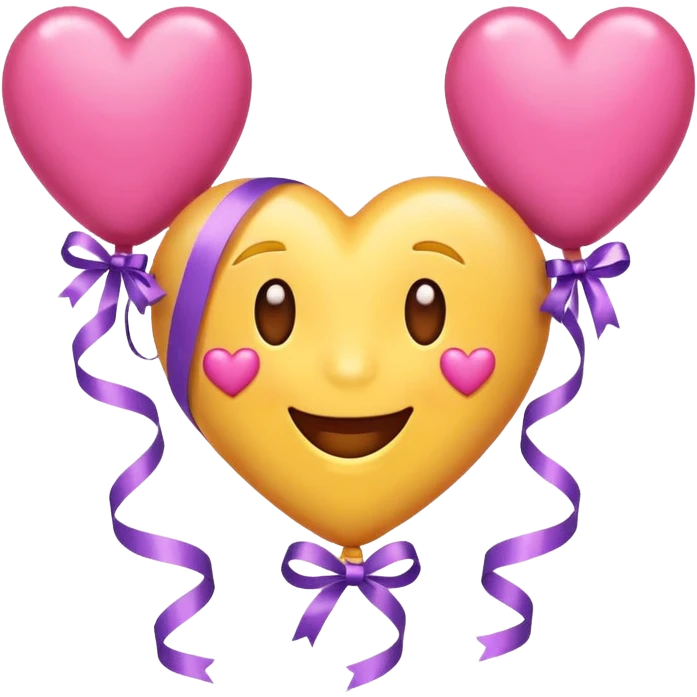celebration emoji with streamers and pink heart emoji