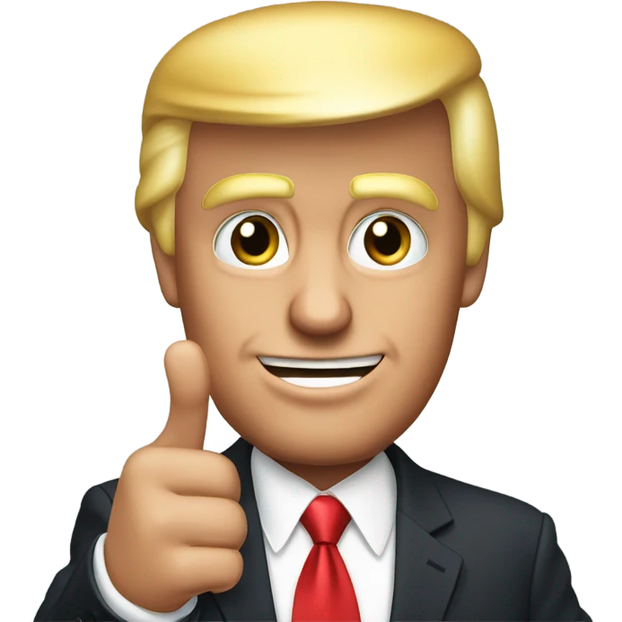 Trump holding up his ring finger emoji