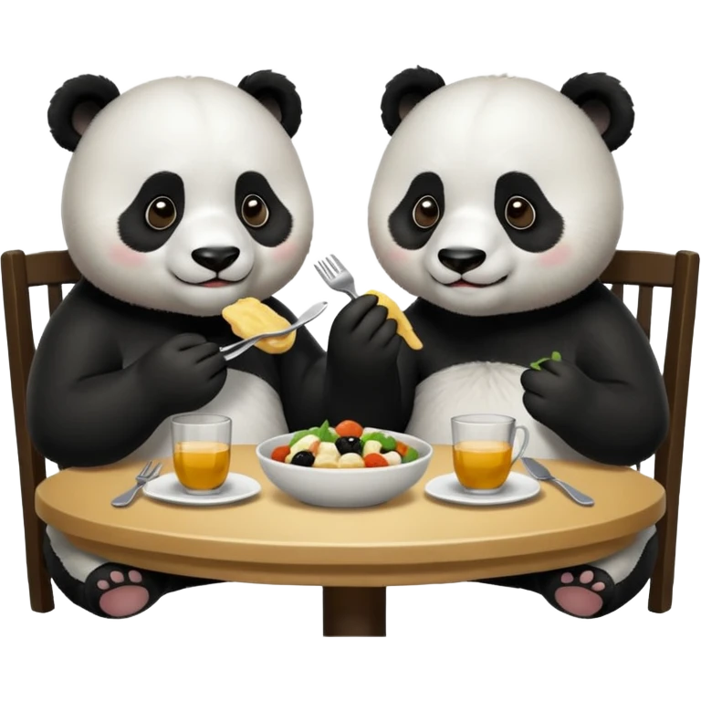 4 pandas à table emoji