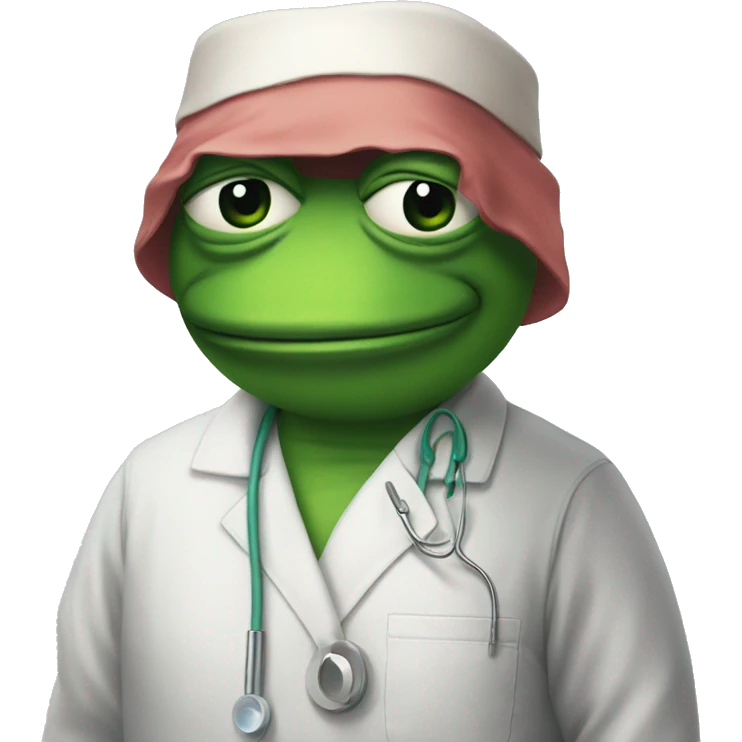 Pepe wearing surgery clothes emoji
