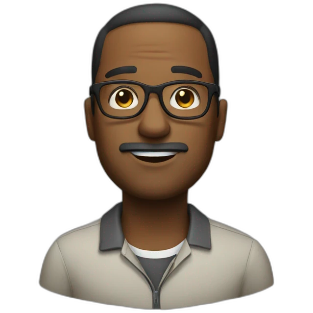 Bold with glasses man emoji