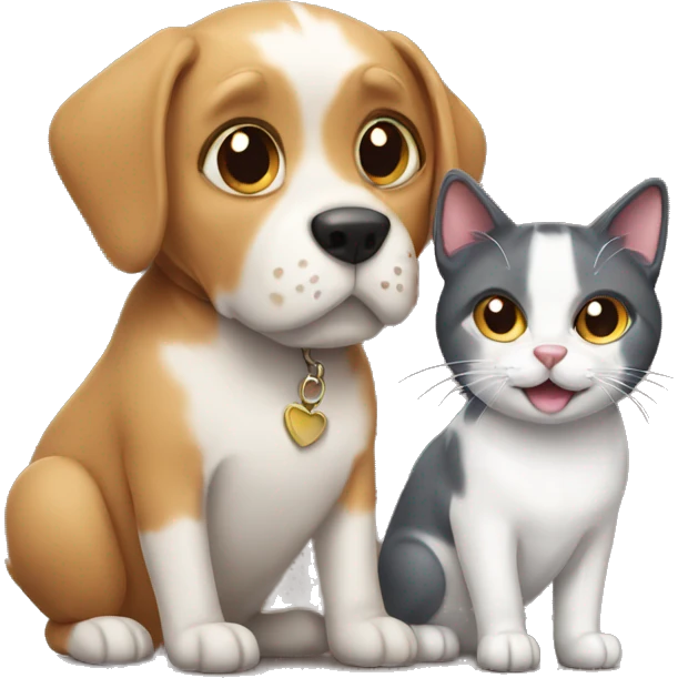 Cat and dog emoji
